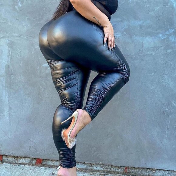 Black ruched leggings - Picture 5 of 6